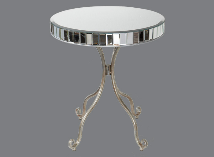 Lounge Furniture Als Side Table Mirrored Round Metal Legs